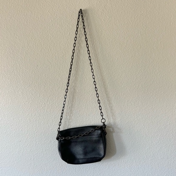 Tory Burch Black Leather Chain Strap Emerson Saffiano Crossbody Bag - Picture 4 of 9